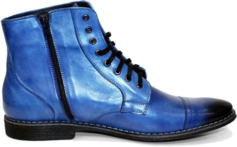 Herren Blau Leder Schuhe (11) 